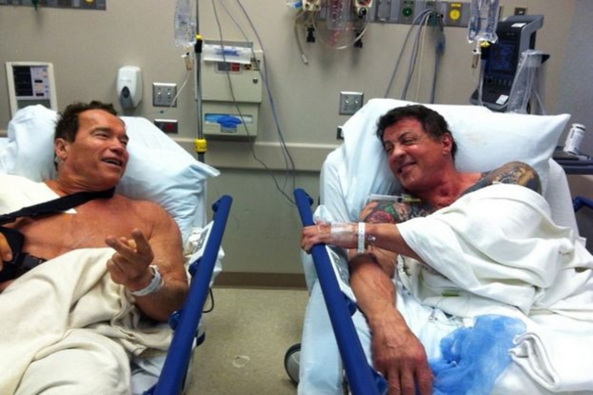 Sylvester Stallone i Arnold Schwarzenegger w szpitalu - dlaczego sylvester stallone i arnold schwarzenegger nienawidzili się?